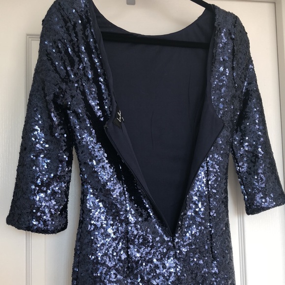 Delightful ways Navy Blue Sequin Dress - Picture 5 of 6